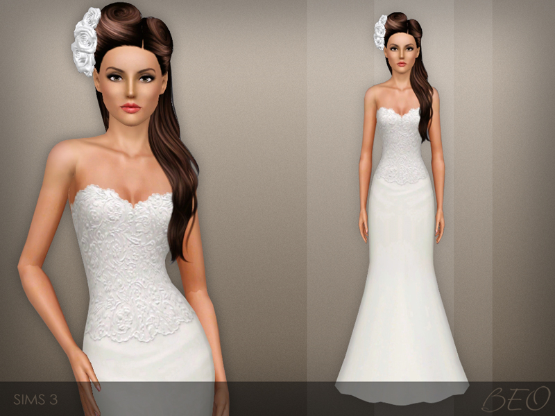 Wedding dress 42 for Sims 3 by BEO (1)